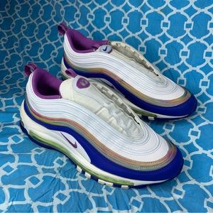 Nike Men’s size 9.5 Air Max 97 Easter white sneakers hologram rare running shoes